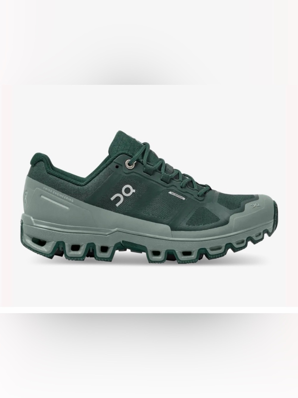 On Cloudventure Waterproof Green Trail Shoes Missiongrip Women’s Size 11 - Picture 1 of 8
